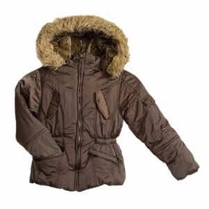 Vintage Hawke & Company Outfitters Brown Hooded Jacket Size 6